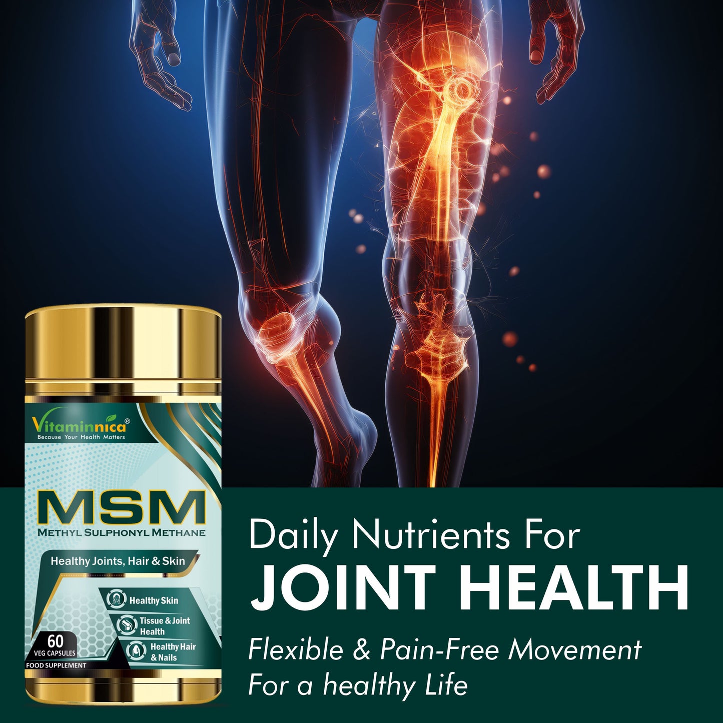 Vitaminnica Methyl Sulphonyl Methane (MSM)- 60 Capsules