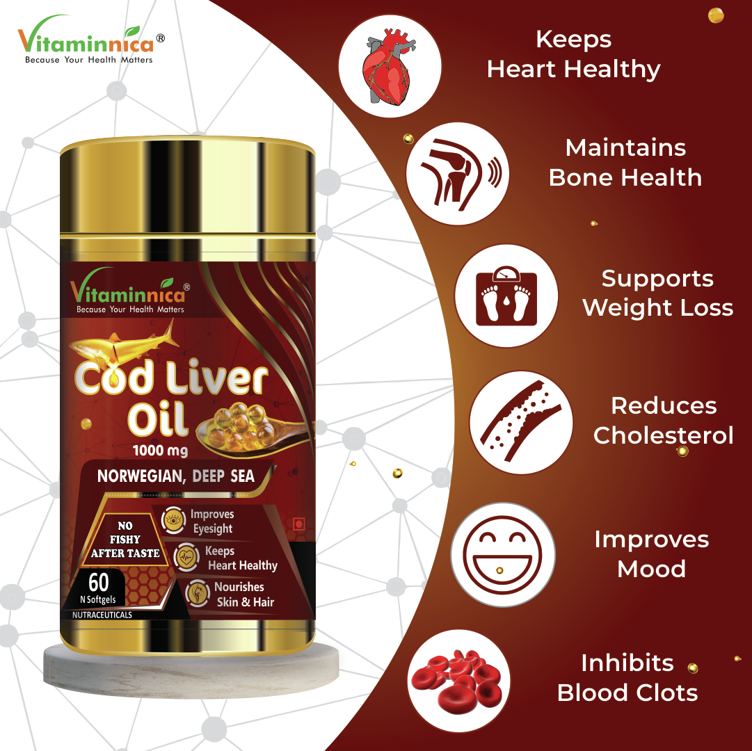 Vitaminnica Cod Liver Oil - 60 Softgels - vitaminnicahealthcare