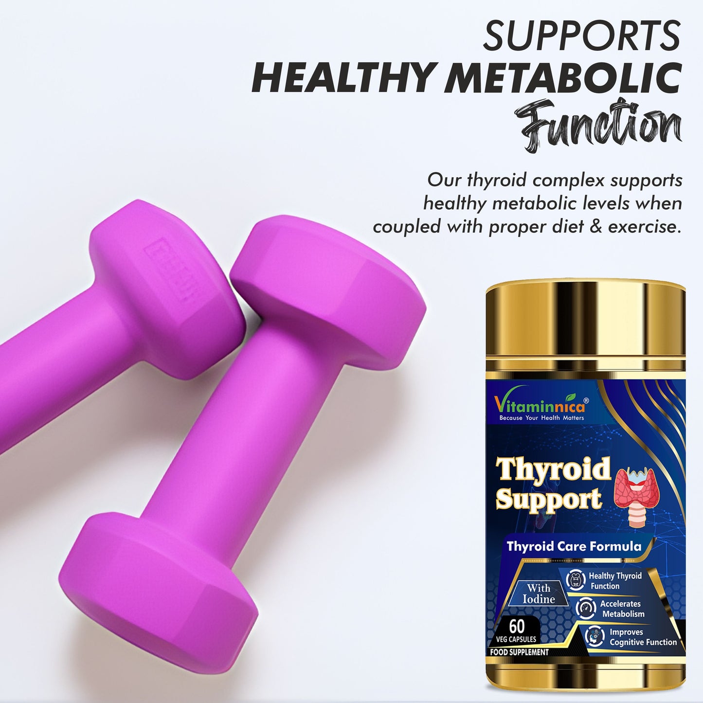Vitaminnica Thyroid Support - Healthy Thyroid Function- 60 Capsules