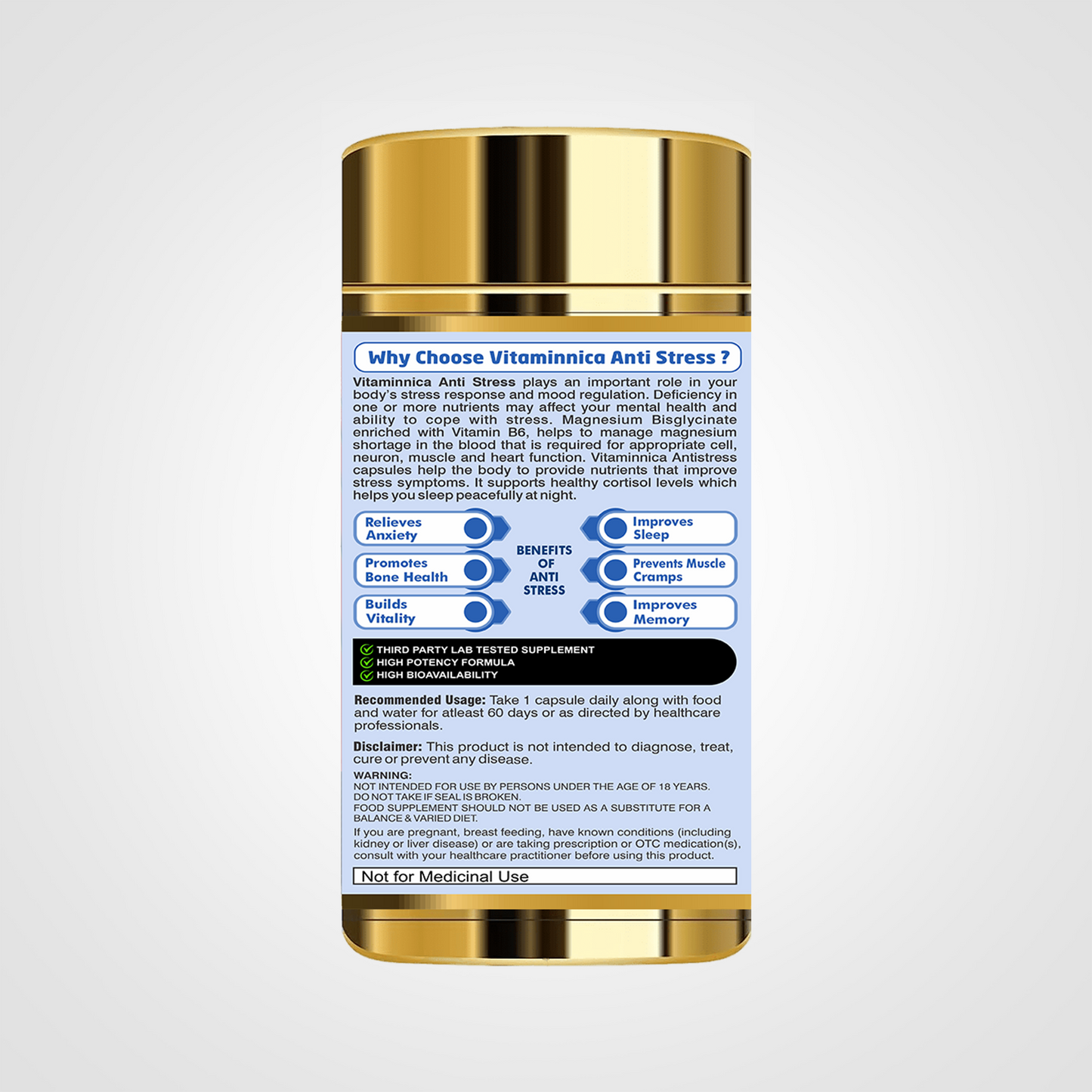 Vitaminnica Anti-Stress- Stress Reliever - 60 Capsules
