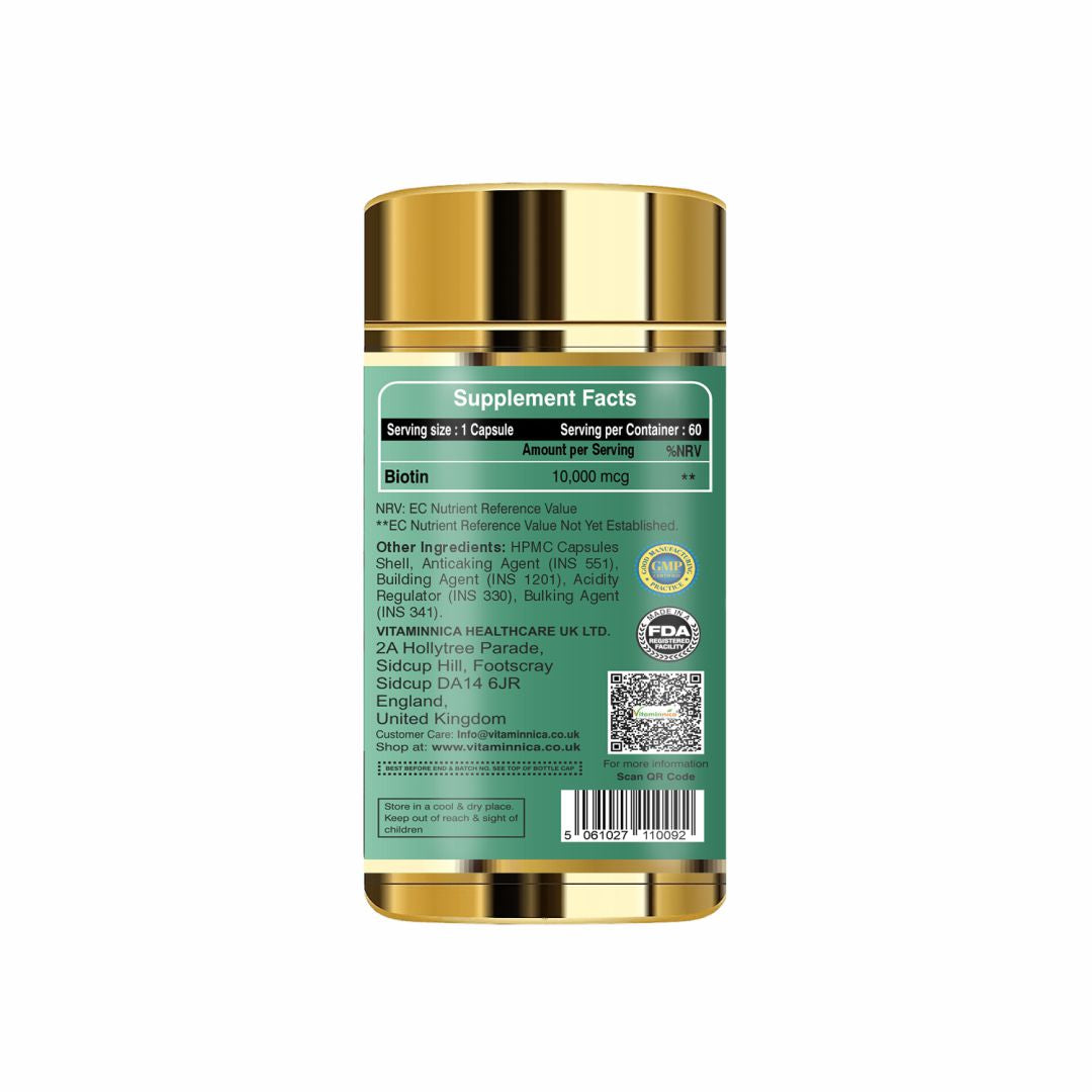 Vitaminnica Biotin - Better Hair, Skin and Nails - 60 Capsules