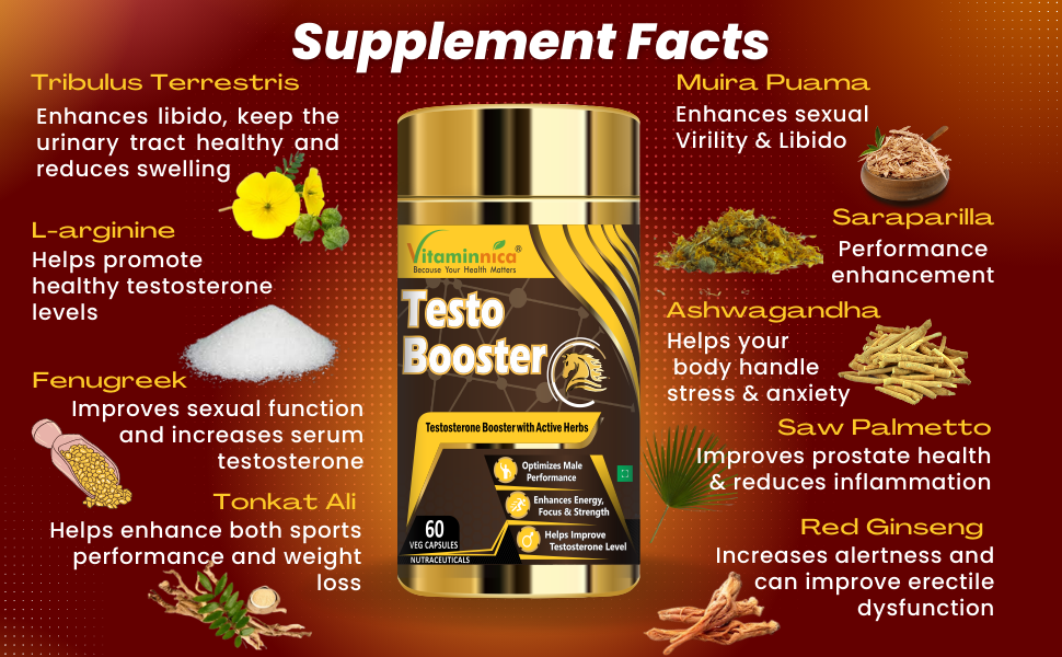 Vitaminnica Testo Booster- 60 Capsules - vitaminnicahealthcare