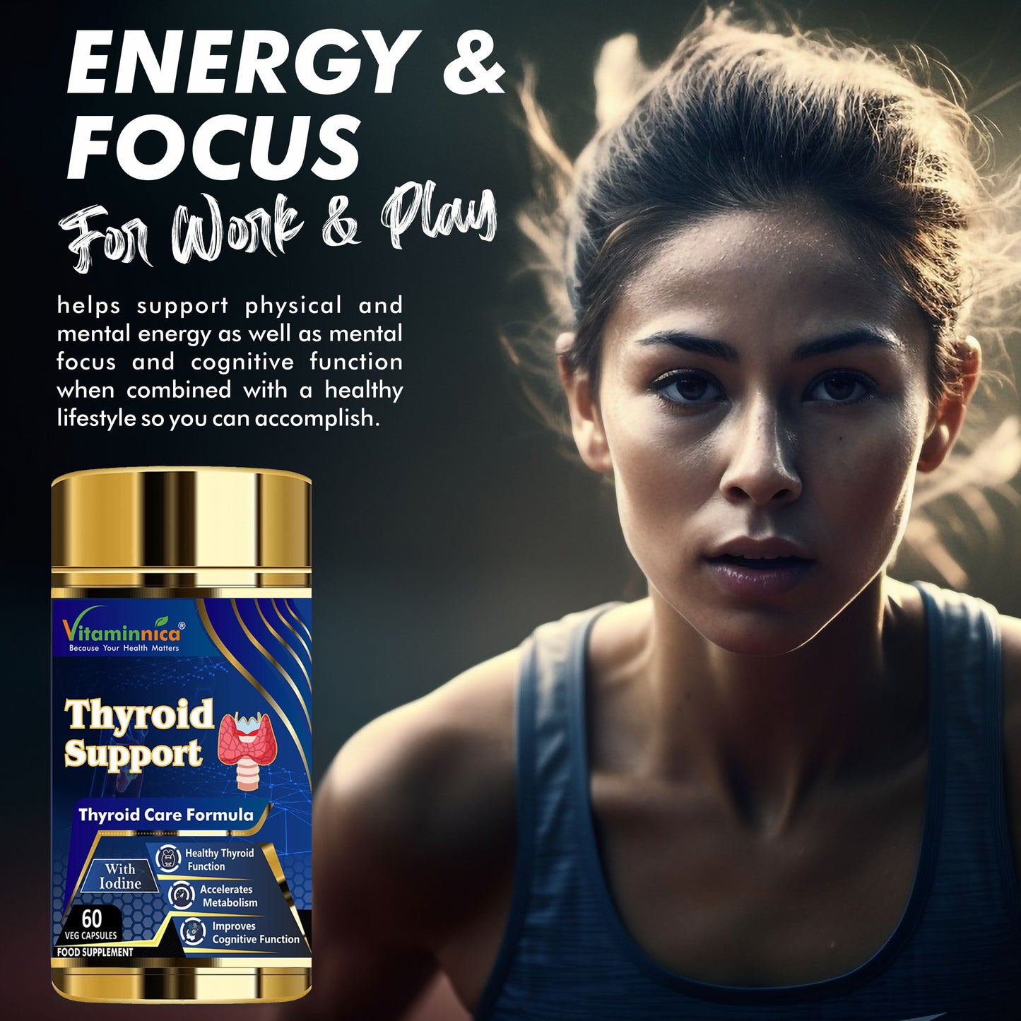Vitaminnica Thyroid Support - Healthy Thyroid Function- 60 Capsules