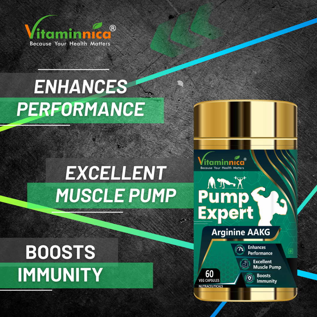 Vitaminnica PUMP EXPERT Arginine AAKG- 60 Capsules - vitaminnicahealthcare