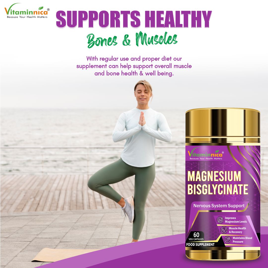 Vitaminnica Magnesium Bisglycinate- 60 Capsules