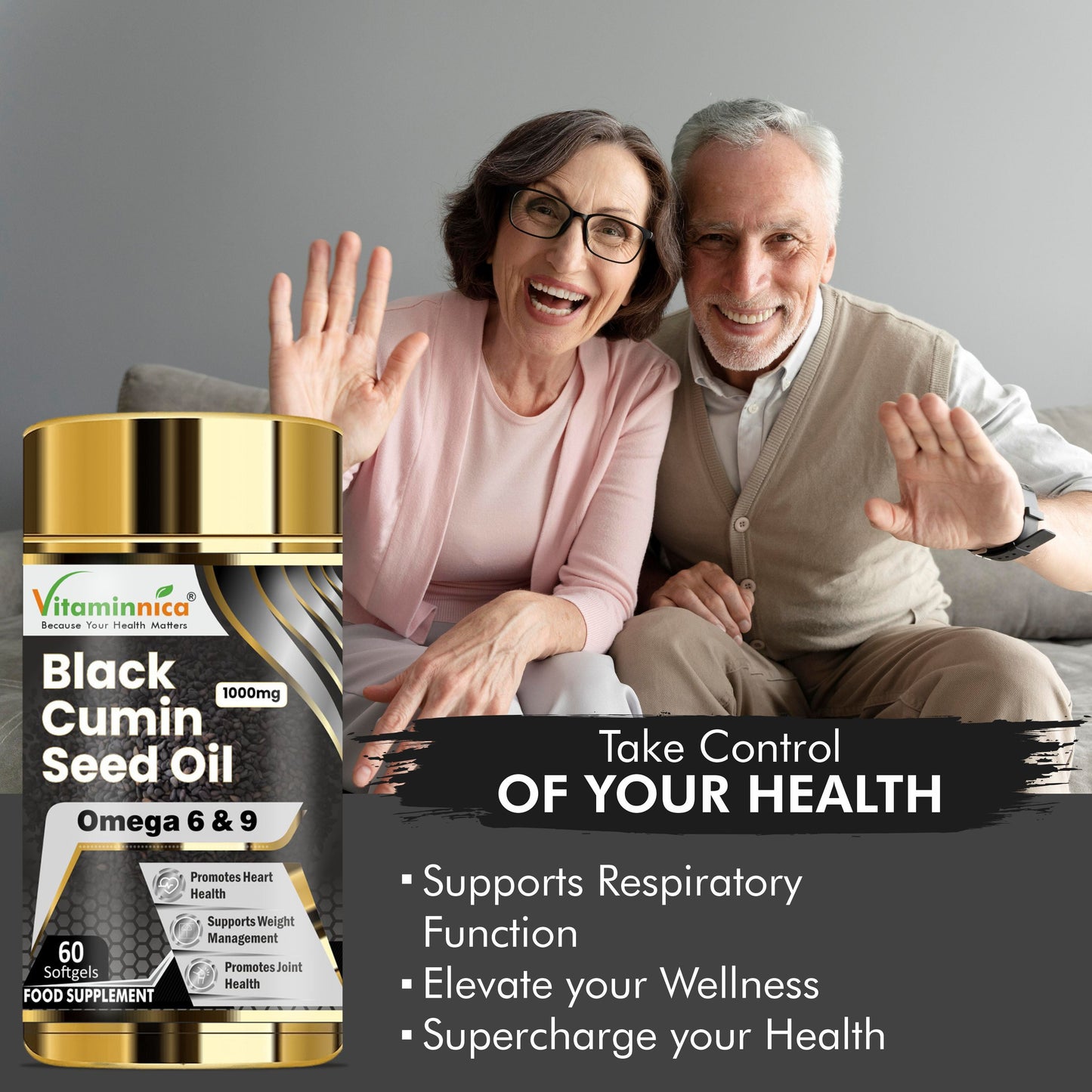 Vitaminnica Black Cumin Seed Oil 1000mg - 60 Capsules