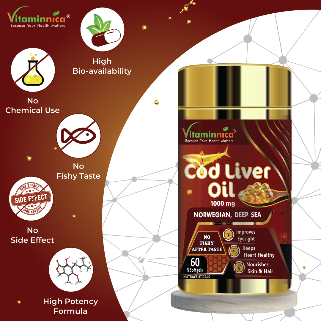 Vitaminnica Cod Liver Oil - 60 Softgels - vitaminnicahealthcare