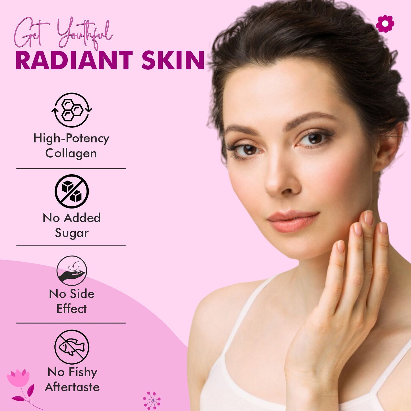Vitaminnica Vita Beauty Premium Bovine Collagen Powder (Type I & III) with Hyaluronic Acid, Glutathione, Vitamin C, Biotin & Vitamin E | For Glowing Skin & Anti-Aging - 30 servings