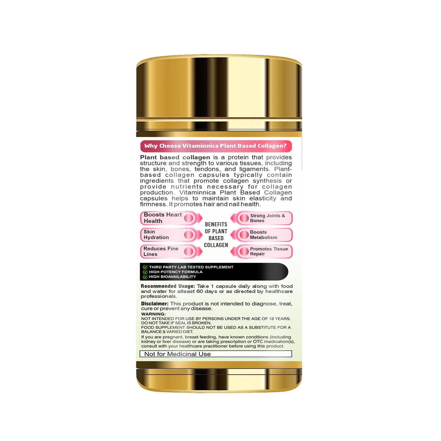 Vitaminnica Plant Based Collagen- 60 Capsules