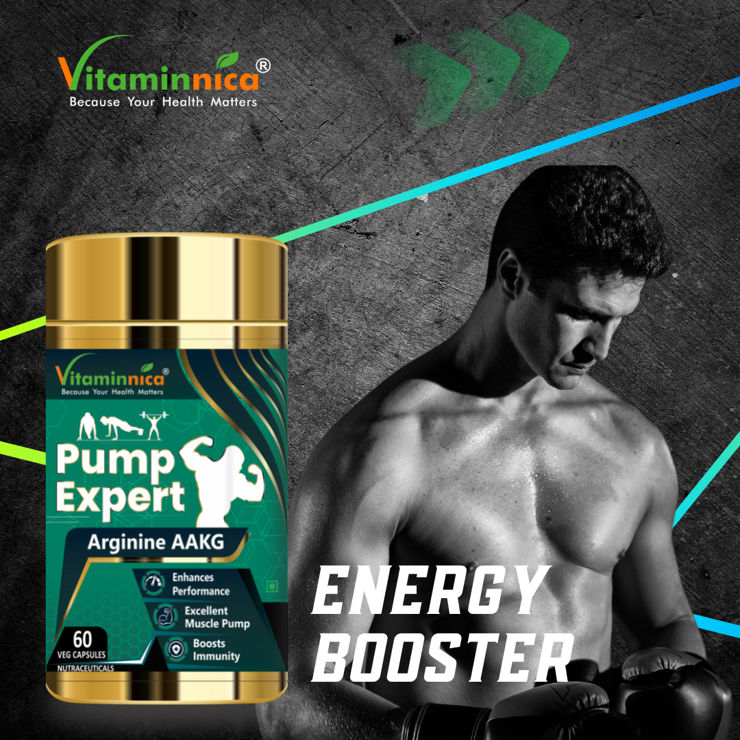 Vitaminnica PUMP EXPERT Arginine AAKG- 60 Capsules - vitaminnicahealthcare